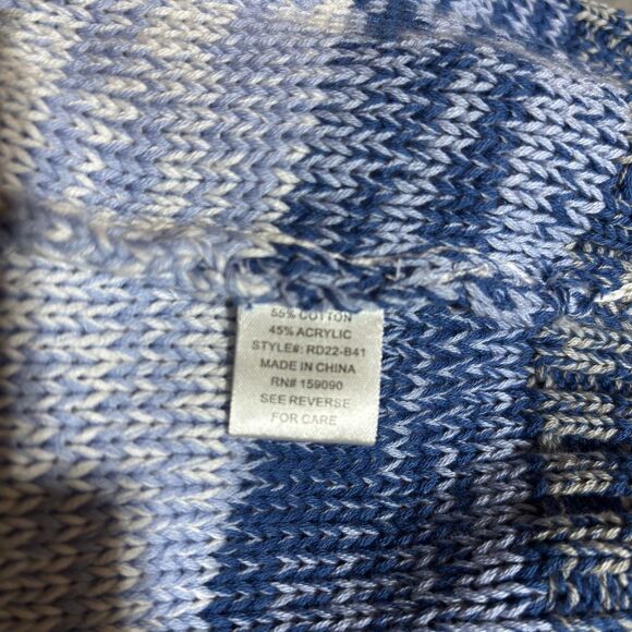 Lola Ombre Knit Stripe Open Front Hooded Cardigan Sweater M Cottage Boho Beach - Picture 10 of 13